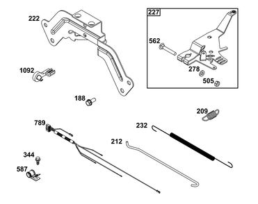 Controls Group Diagram and Parts List for 613277-0011-E1 400000 - 699999 Briggs and Stratton Engine